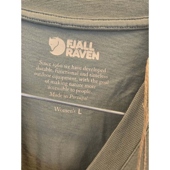 Fjallraven Women's Organic Cotton T Shirt Graphic Print Sage Green Size L - Picture 5 of 5